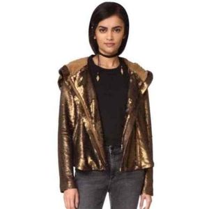 Free People hooded sequin jacket
